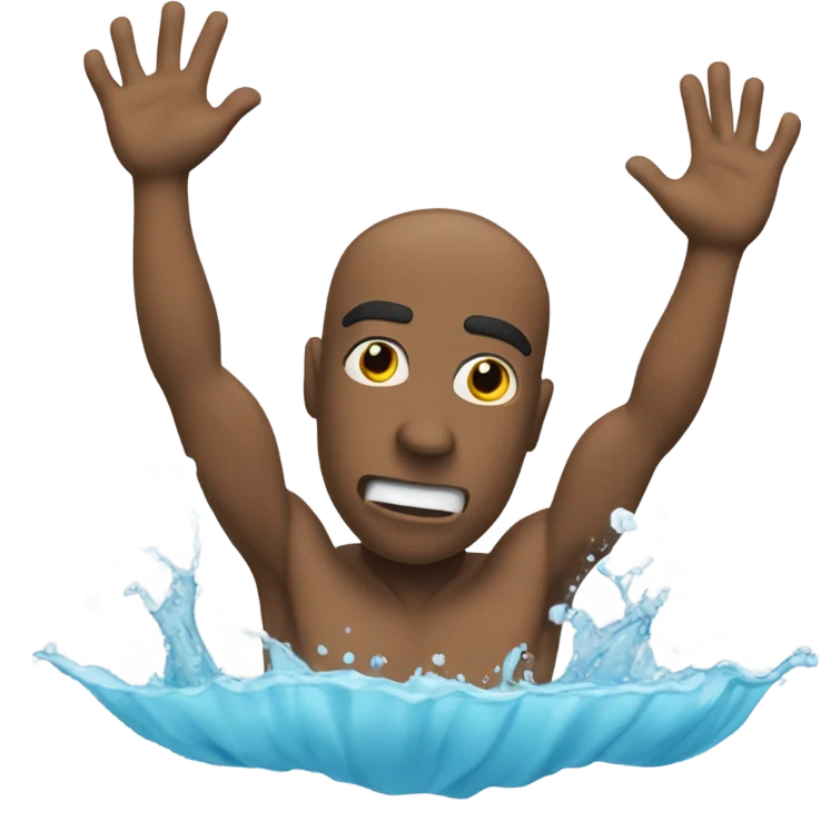 Man doing a manu in water emoji