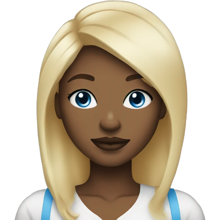 black woman blonde hair blue eyes full lips emoji