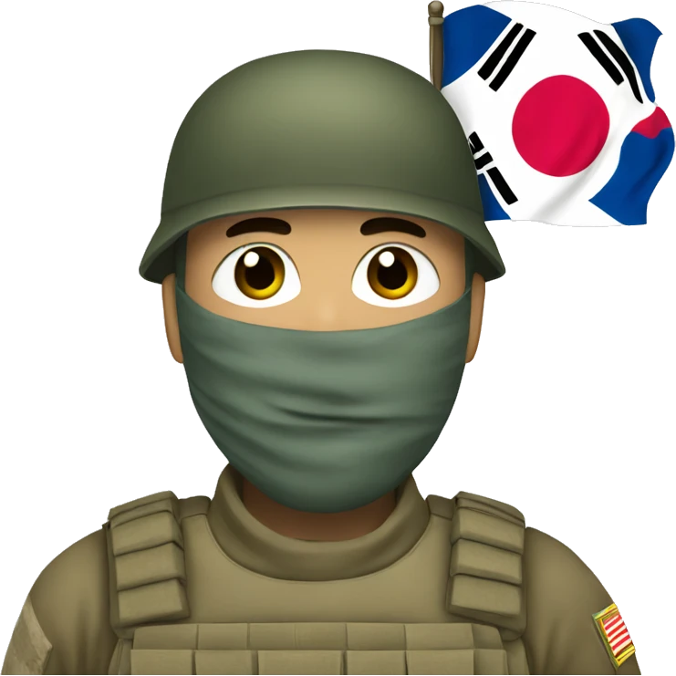 A soldier has a Korean flag  emoji