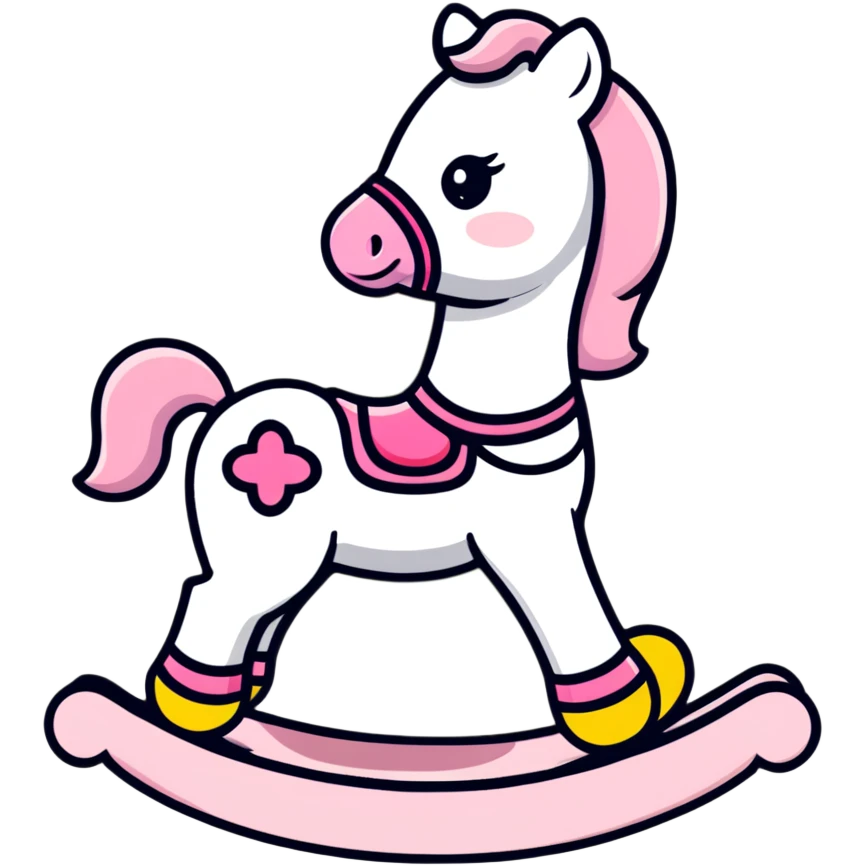 Pink toy rocking horse emoji