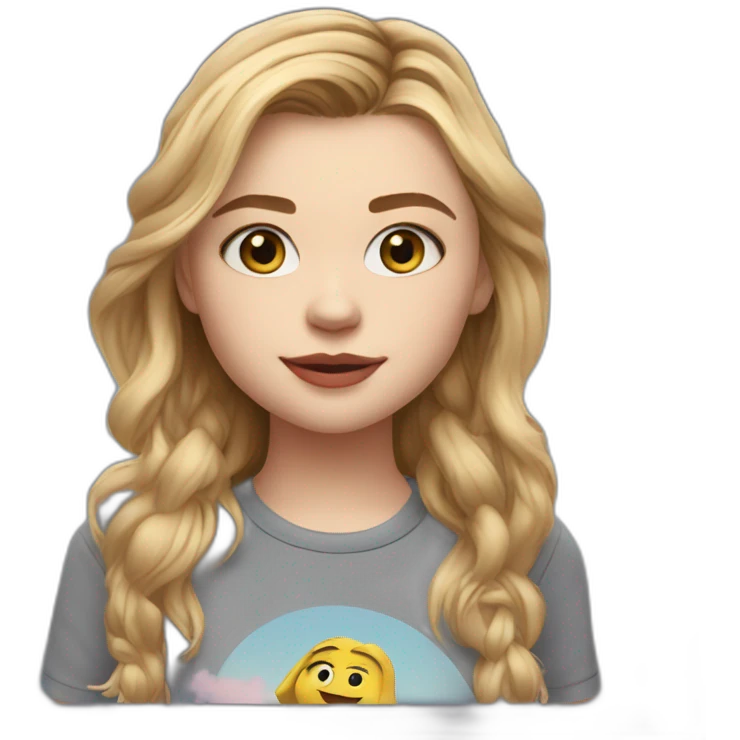 chloë grace moretz cartoon wearing tee emoji