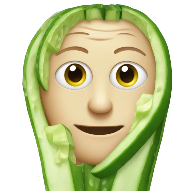 Emoji with cucumber eyes emoji