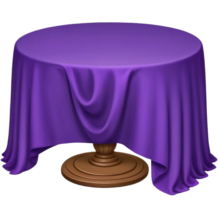 round table with a purple cloth on it emoji