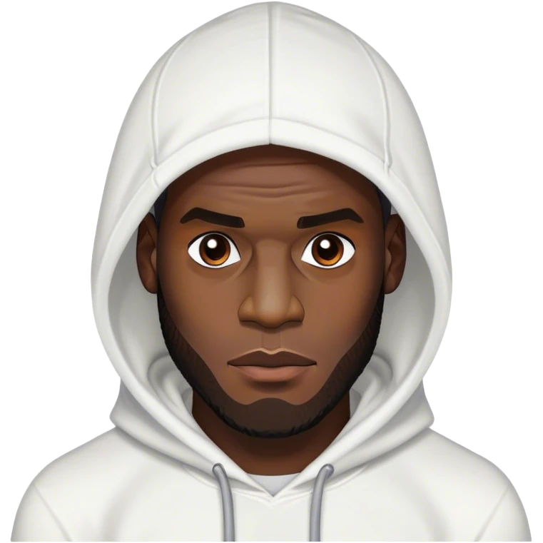 Lebron james wearing a white hoodie  emoji