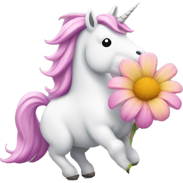 Unicorn pooping flowers emoji