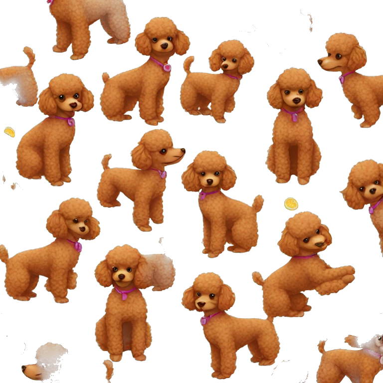 red toy poodle wearing swim suit emoji