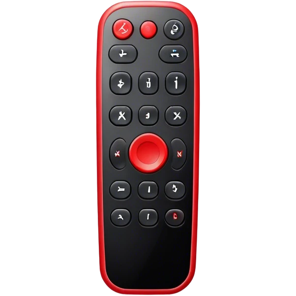black remote  control with red border,  2Dimensions, almost no buttons emoji
