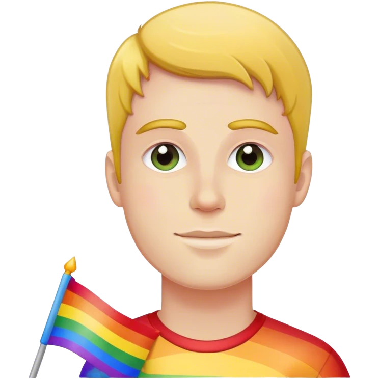 white man with rainbow flag emoji
