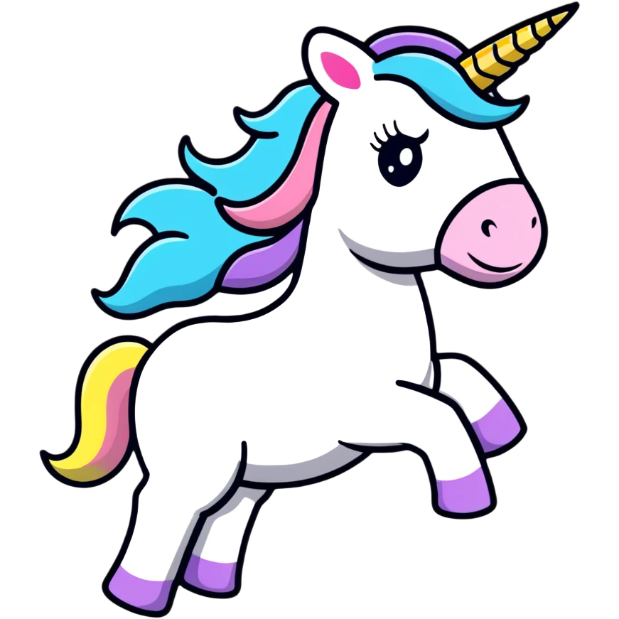 playful unicorn riding a donkey emoji
