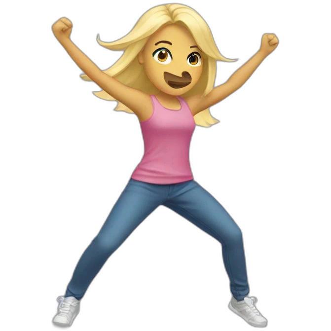 Fille blonde qui dab emoji