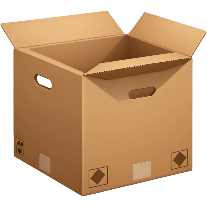 closed cardboard box, neutral emoji
