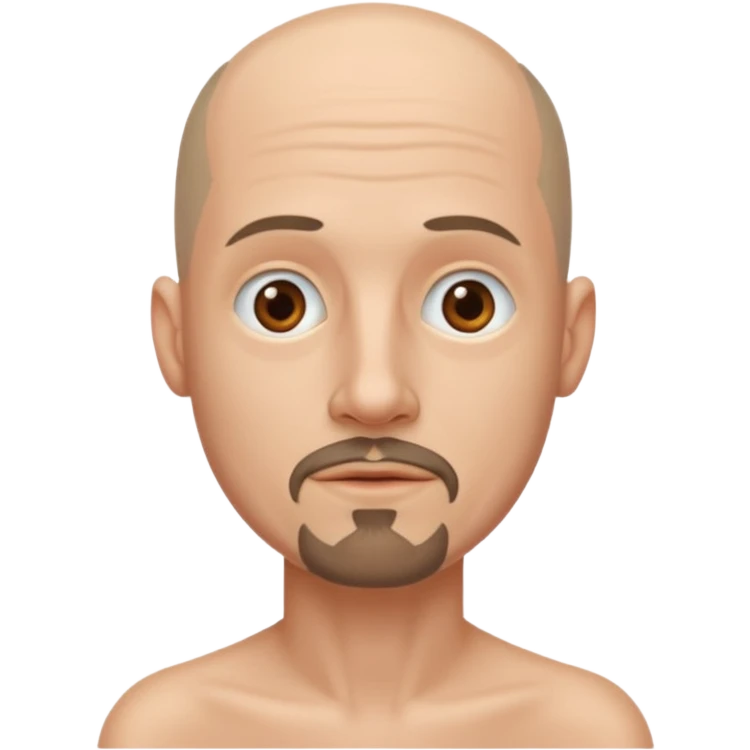 Hombre delgado piel clara sin cabello con perilla emoji