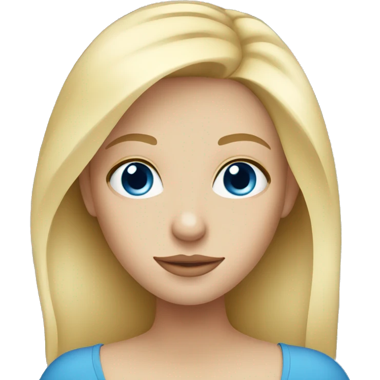 Blue eyed blonde with little nose  emoji