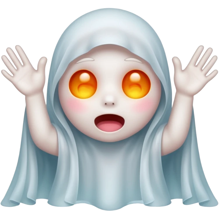 Okay those are wonderful, now make the ghost cover his eyes with cute little hands. Make sure the blush and the cuteness is retained emoji