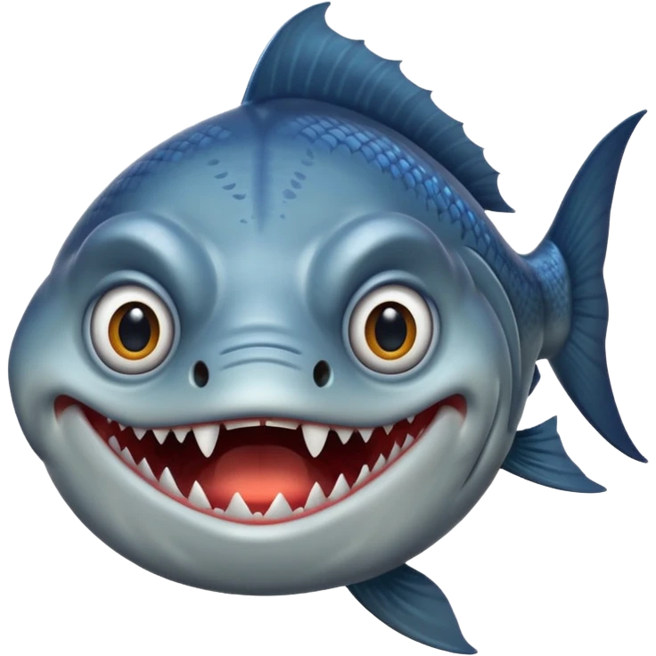 Scary smiling fish emoji