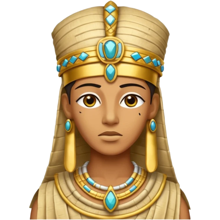 Mummy Pharaoh: Bandaged body with golden headdress and jeweled amulet.
 emoji