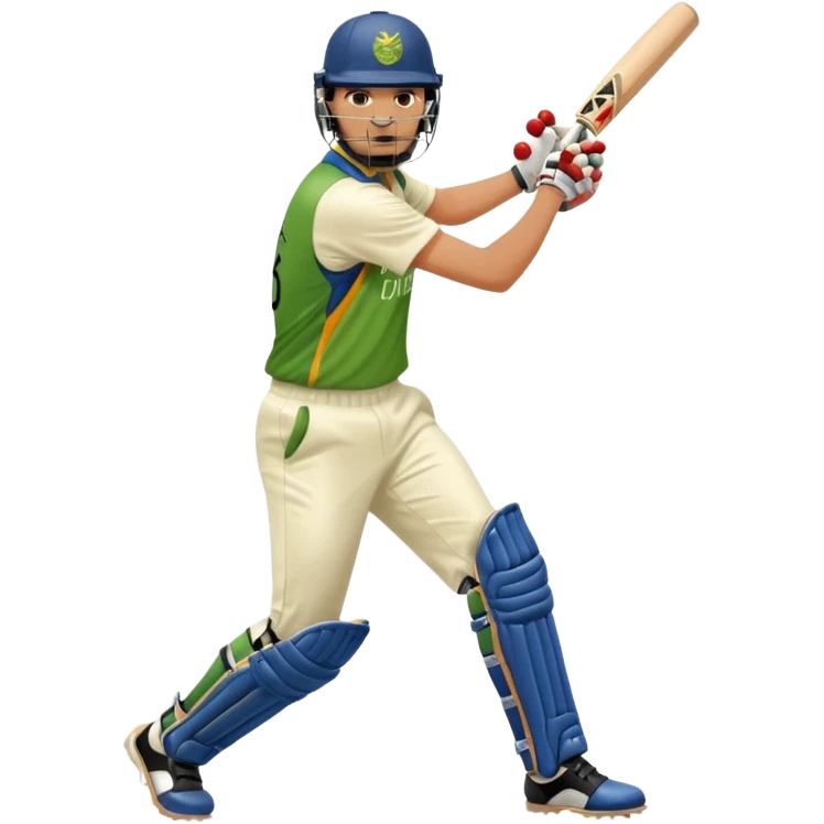 Right handed cricketer playing a front foot shot emoji