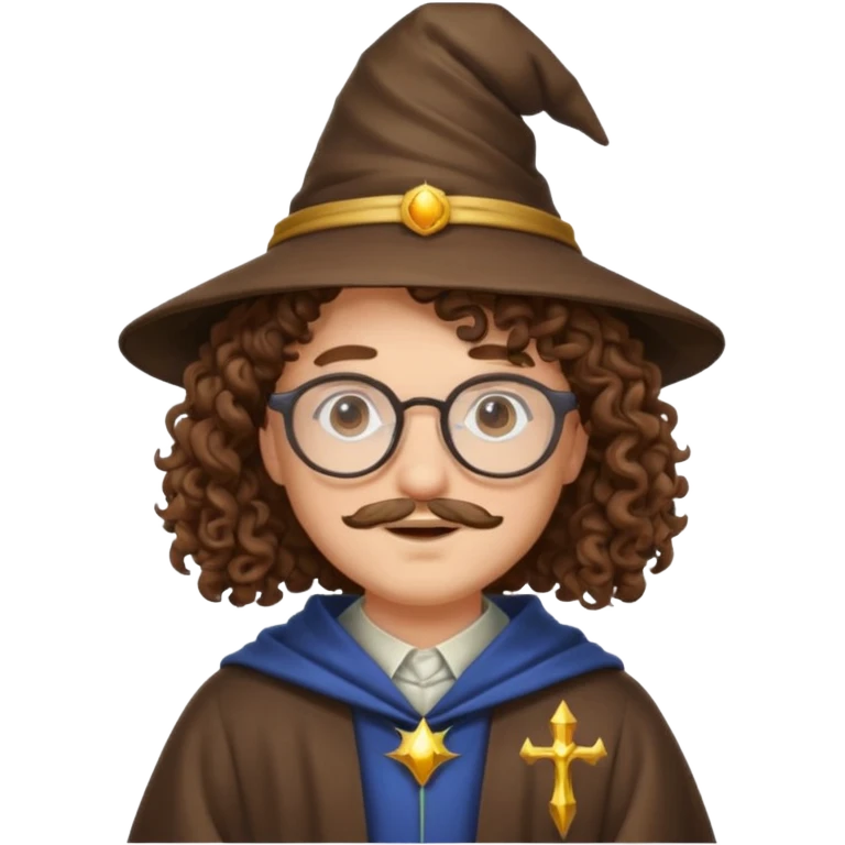 curly wizard wiyh glasses emoji
