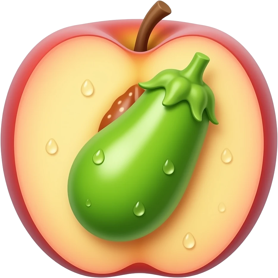 Egg plant in peach wet emoji