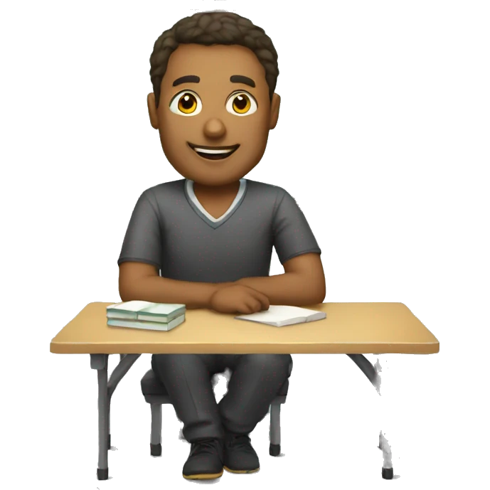 teacher with his table emoji