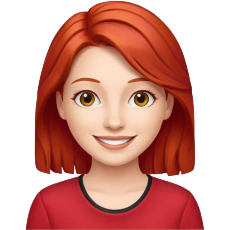 lady in red clothes , red hair emoji