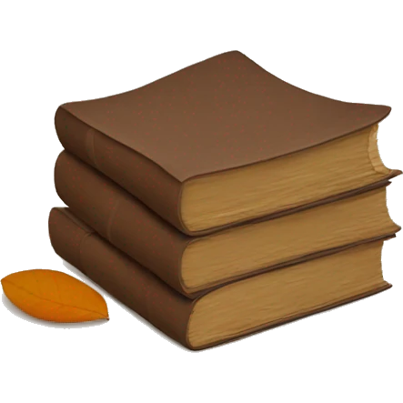 brown stack of letters and autumn leaf emoji