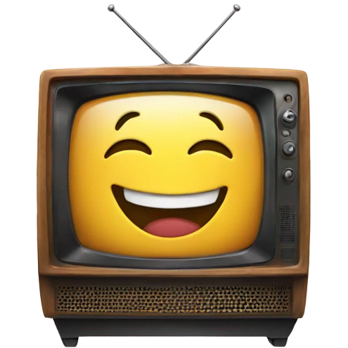 A tv with a happy face star inside emoji