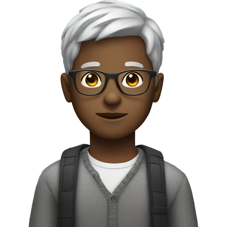 Boy with short silver hair and glasses emoji