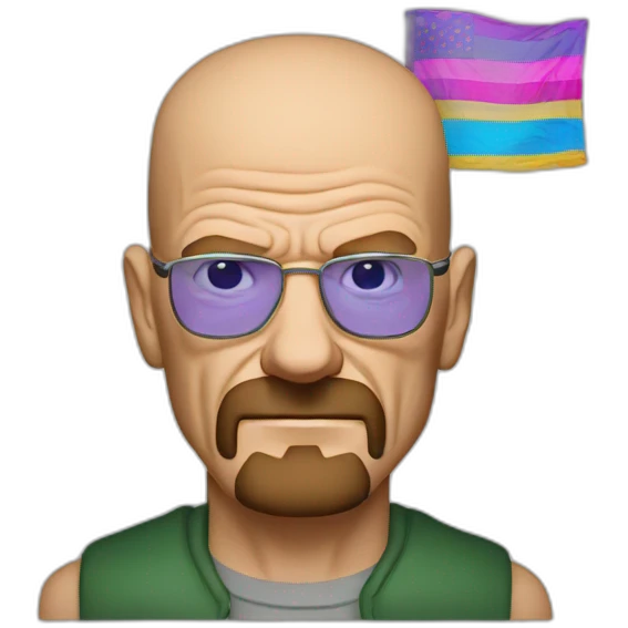 walter white with the transexual pride flag emoji