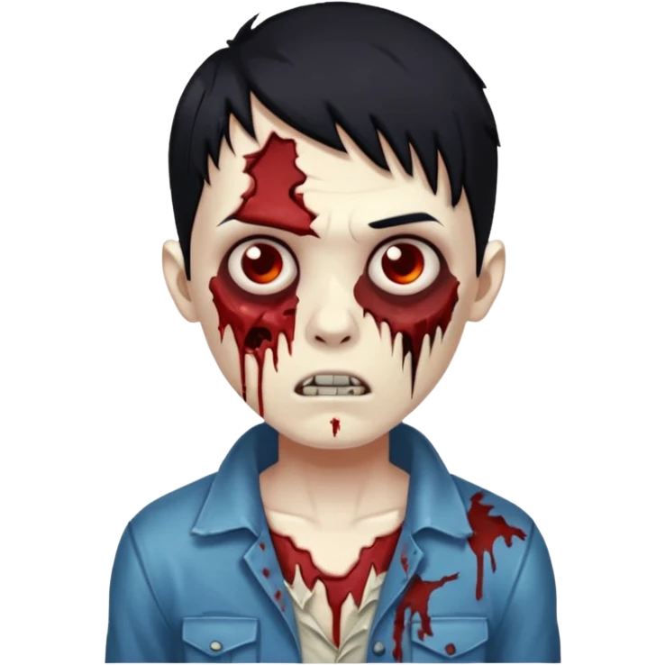 zombie boy black hair emoji