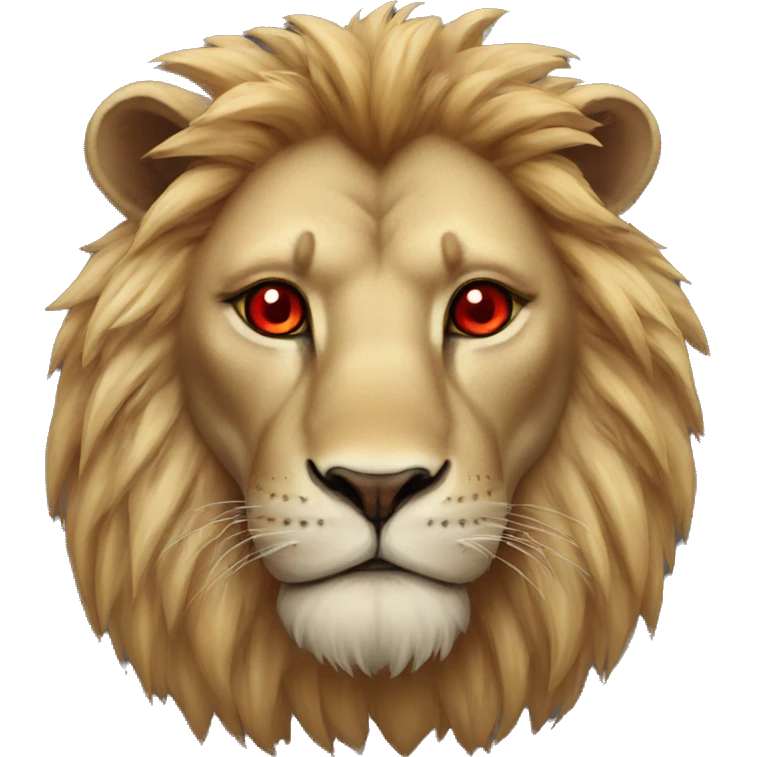 Lion with red eye emoji