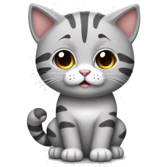 gatito banco con manchas grises tomando mate cute emoji