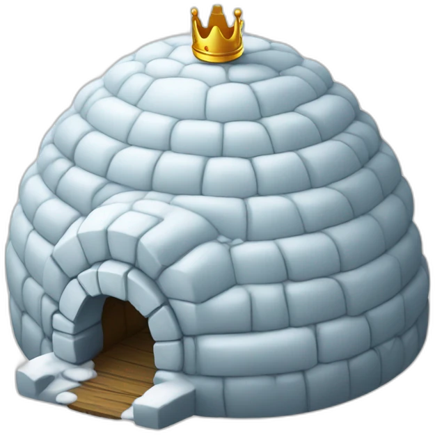 igloo with king crown on top emoji