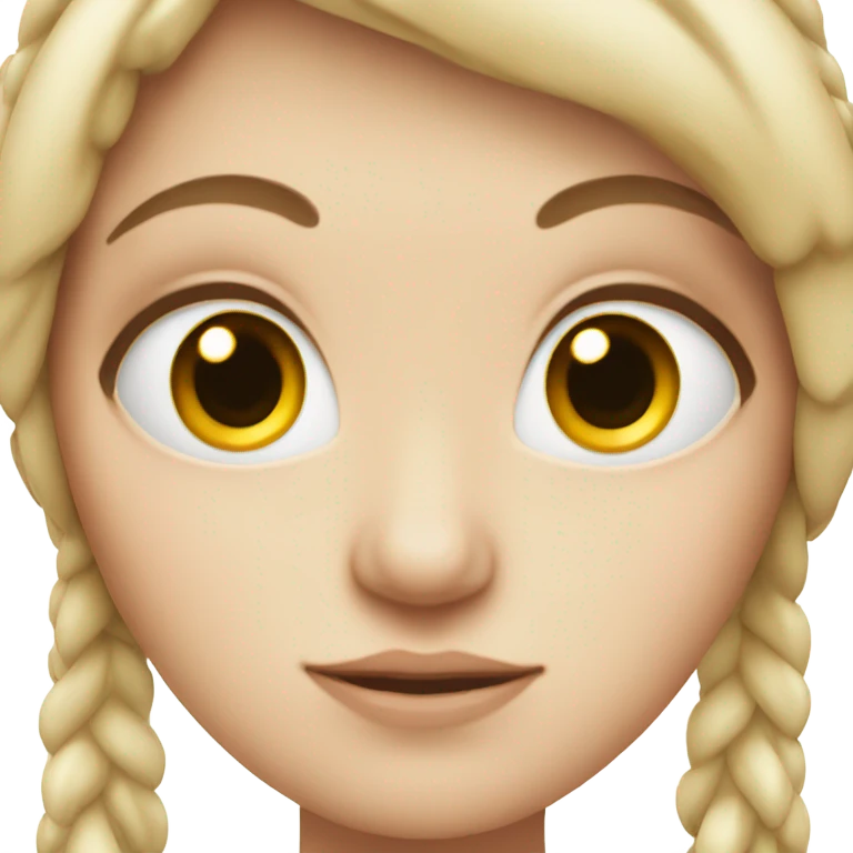 white girl with lazy eye emoji