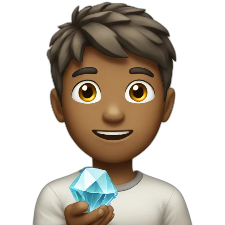 boy finding diamond emoji