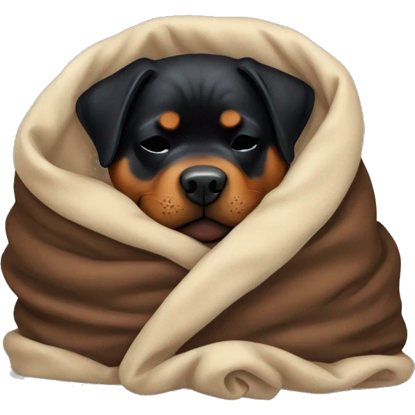 Rottweiler sleeping in blanket emoji