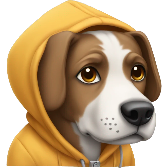 Dog wearing a hoodie emoji