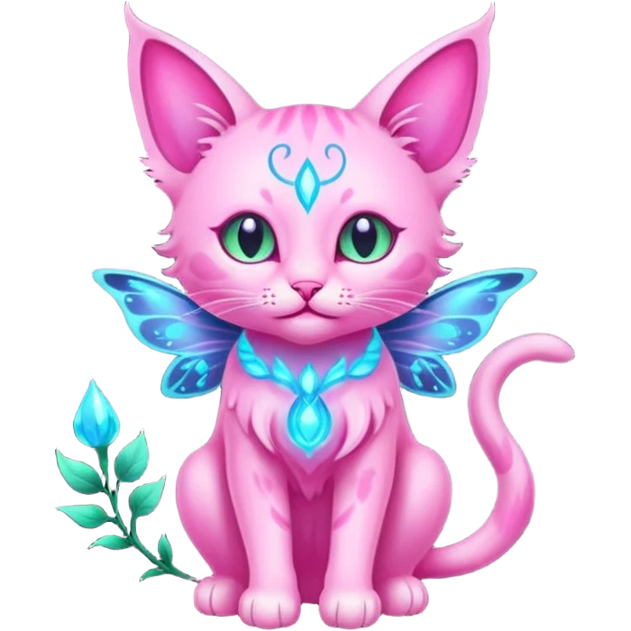 Pink Bioluminescent Stupid Faerie-feline-god emoji