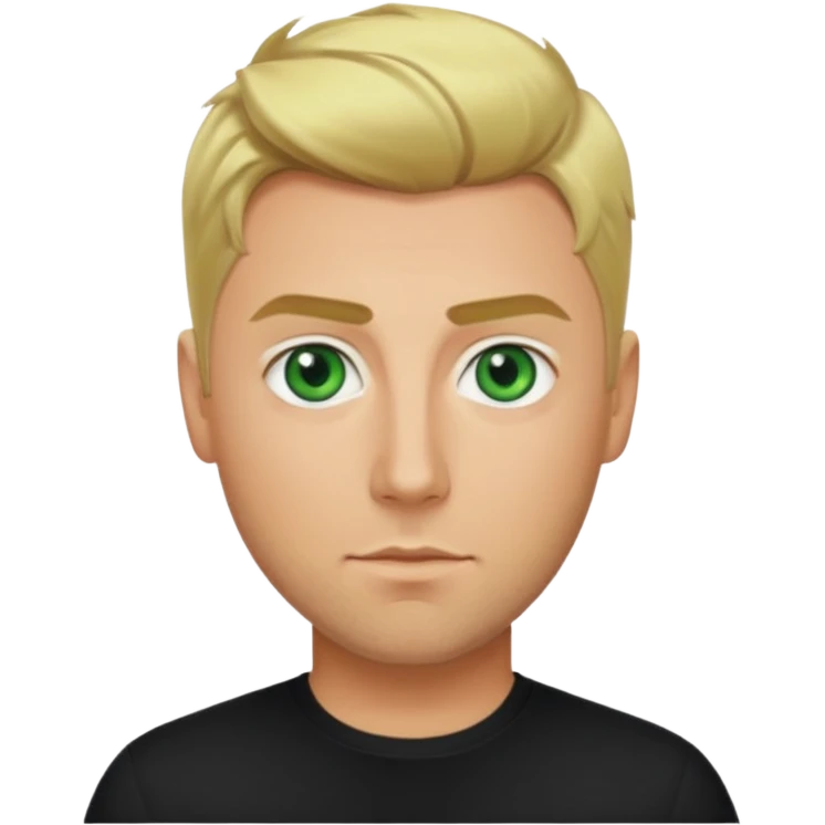 Lance Bass green eyes, blonde hair, black shirt emoji