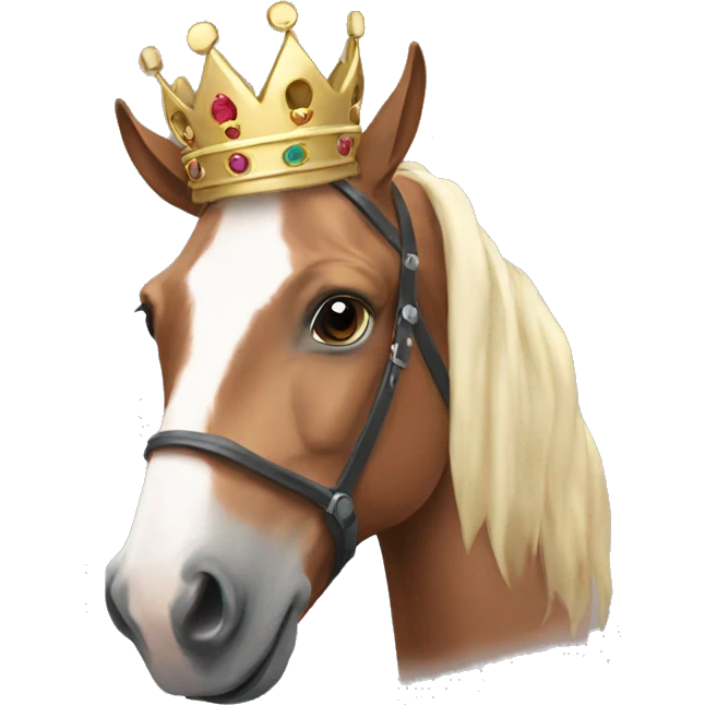 Horse wearing a crown emoji