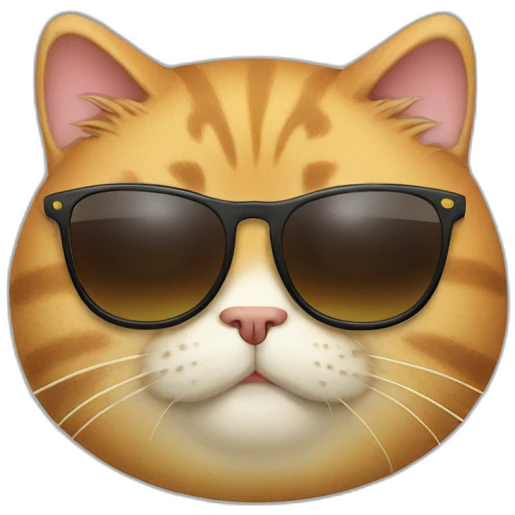 fat cat with sunglass emoji