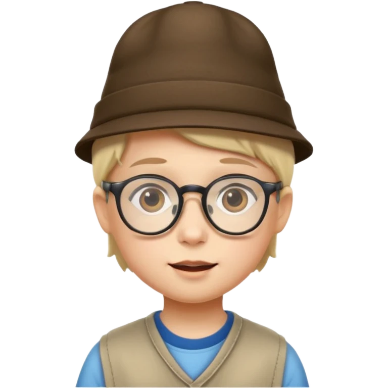 glasses child with hat emoji