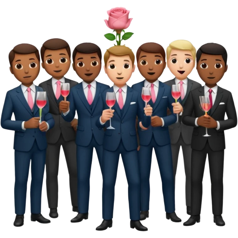 Create emoji but must be men that holding rosé stem in his mouth emoji