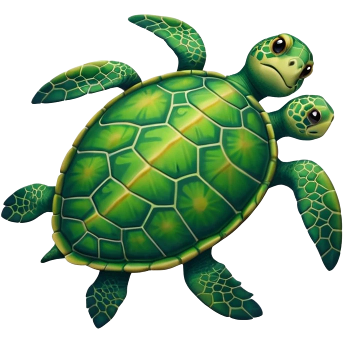full body sea turtle, front face  emoji