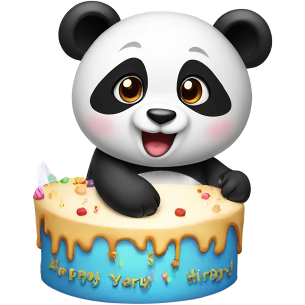 Cute panda wishing happy Birthday  emoji
