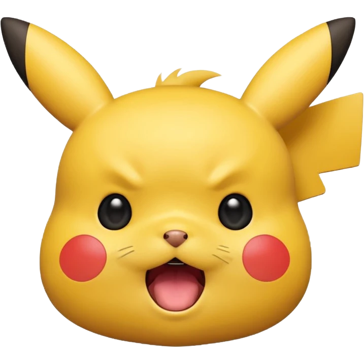 Shocked pikachu with mouth open no smile  emoji