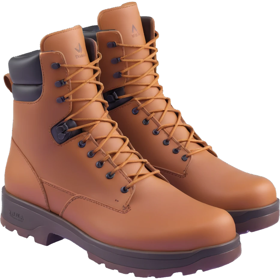 Lowa military tactical hiking boots, rugged brown leather emoji