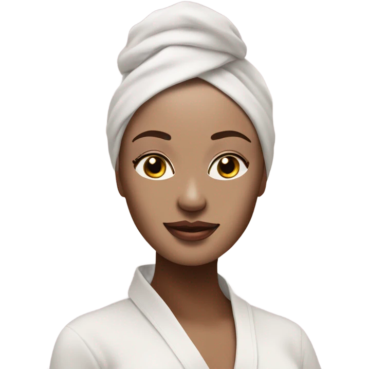 Lady with light pueple face mask spa beauty full face relaxing emoji