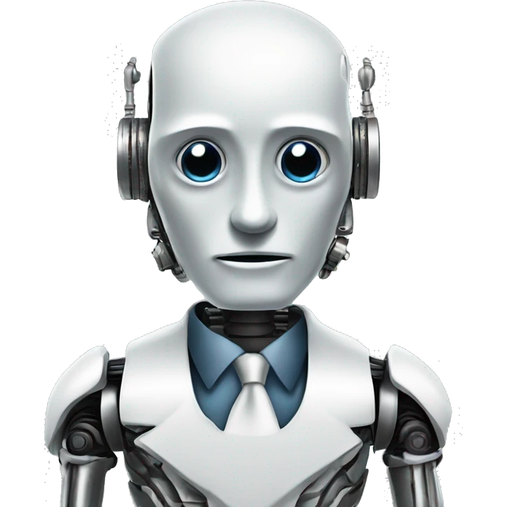 rich looking robot IA business gpt helping lazy busy owners with leads emoji