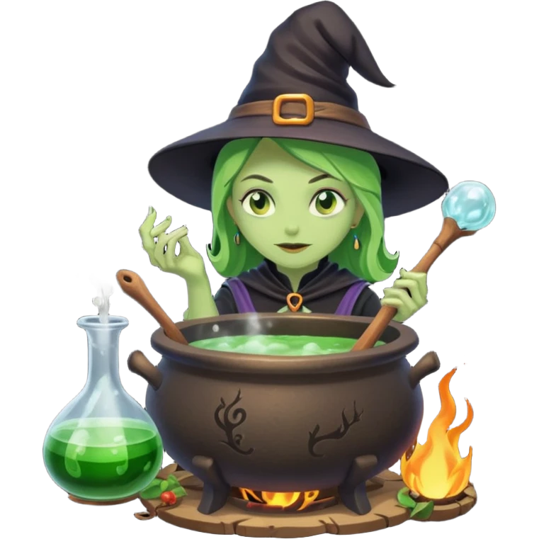 green witch cooking potion emoji